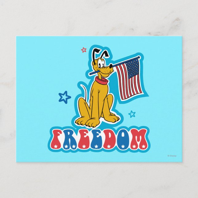 Pluto | Freedom with Flag Postcard (Front)