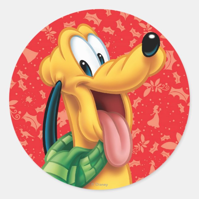 Pluto in Scarf Classic Round Sticker (Front)