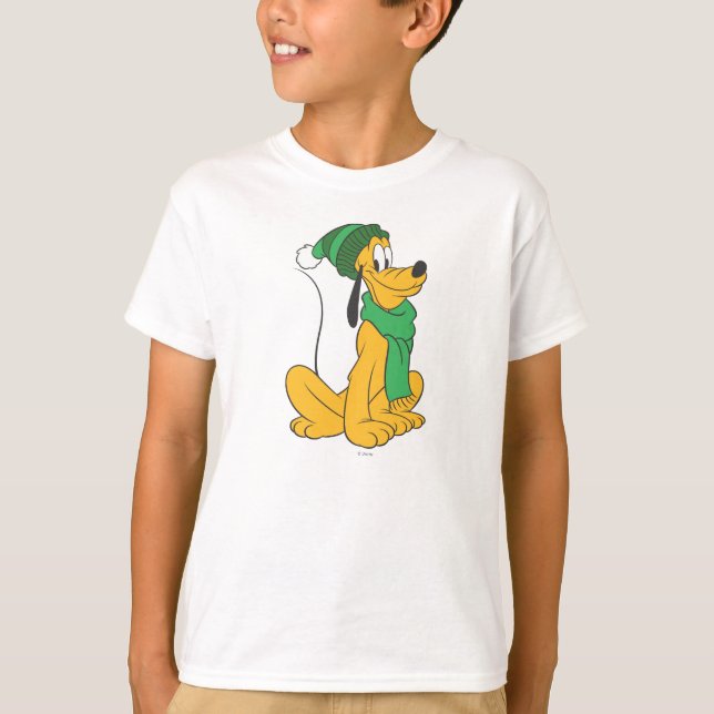 Pluto In Winter Gear T-Shirt (Front)