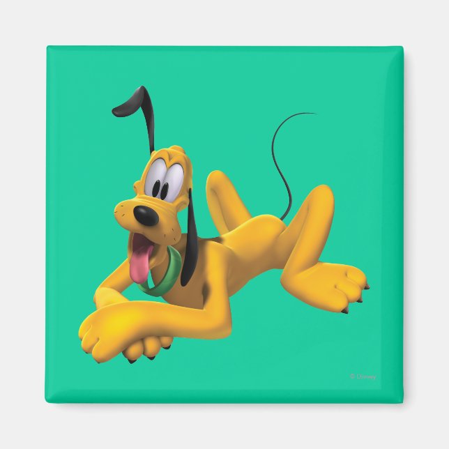 Pluto | Laying with Ear Up Magnet (Front)