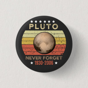 Pluto Never Forget 1930-2006 1 Inch Round Button