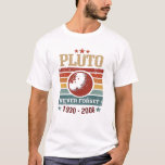 Pluto Never Forget 1930–2006 – Funny Vintage Space T-Shirt<br><div class="desc">Show your love for the once-ninth planet with this hilarious retro-style “Pluto Never Forget 1930–2006” design. Perfect for science lovers, astronomy geeks, space nerds, or anyone who still thinks Pluto deserves its planetary status! Featuring a vintage distressed aesthetic and colourful stripes, it’s ideal for wearing to science fairs, classrooms, observatories,...</div>