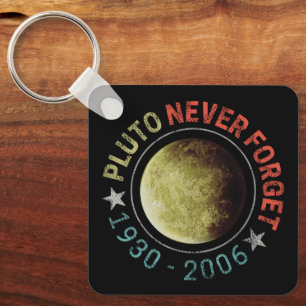 Pluto Never Forget 1930-2006 Vintage Planet Retro Keychain
