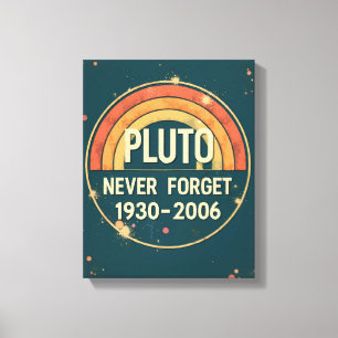 Pluto Never Forget 1930-2006 Vintage Retro Canvas Print