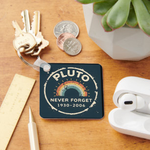 Pluto Never Forget 1930-2006 Vintage Retro Space Keychain