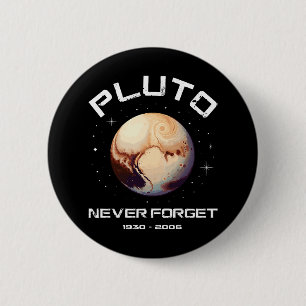 Pluto Never Forget 2 Inch Round Button