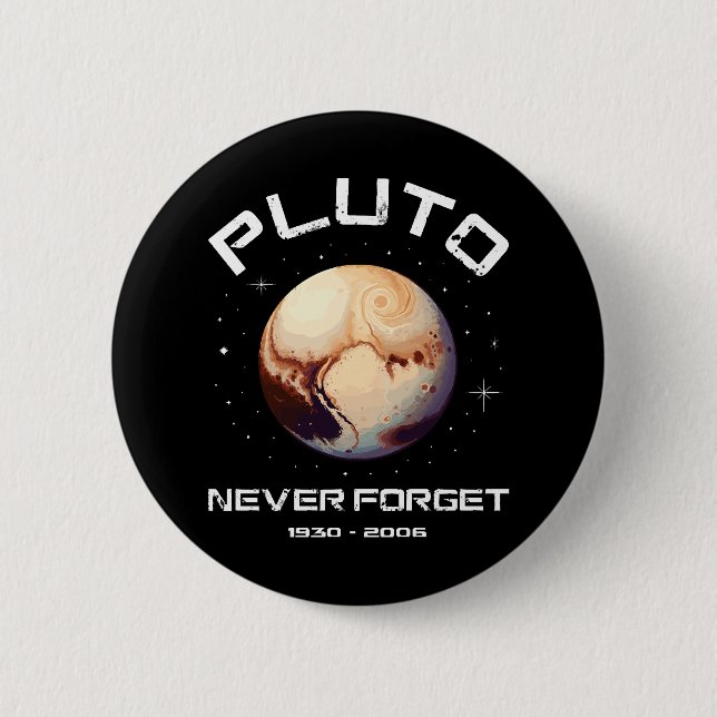 Pluto Never Forget 2 Inch Round Button (Front)