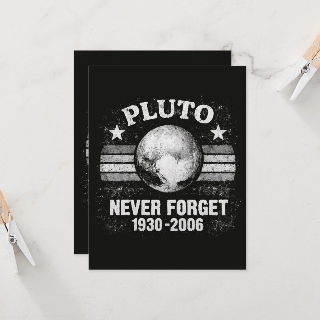 Pluto Never Forget Card (Front/Back In Situ)
