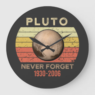 pluto never forget, eris, moon, astronomy, astrono large clock