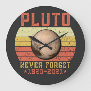 pluto NEVER FORGET Large Clock