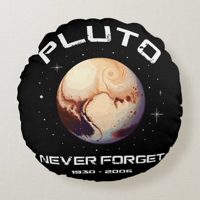 Pluto Never Forget Round Pillow (Front)
