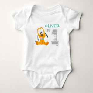 Pluto   Personalized First Birthday Baby Bodysuit