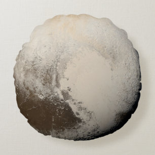 Pluto Planet Photo Space Solar System Elegant Grey Round Pillow