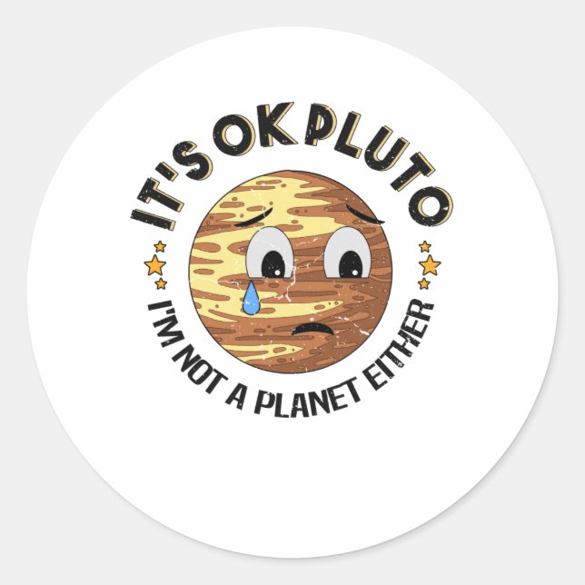Pluto Planet Pluto Day Classic Round Sticker (Front)