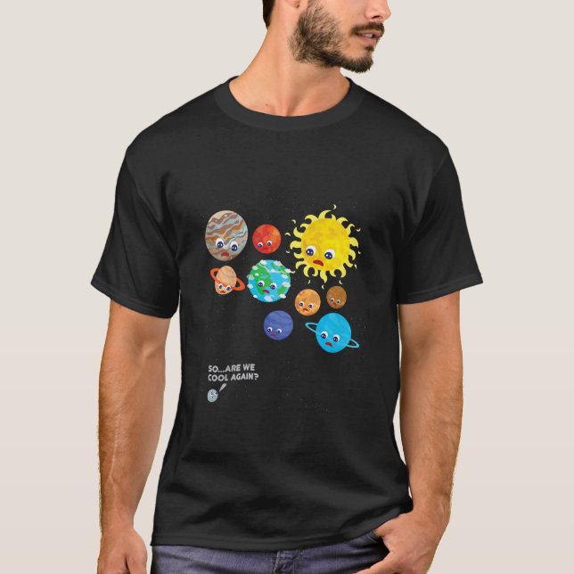 Pluto Planet Solar System Dwarf Planets Space Astr T-Shirt (Front)