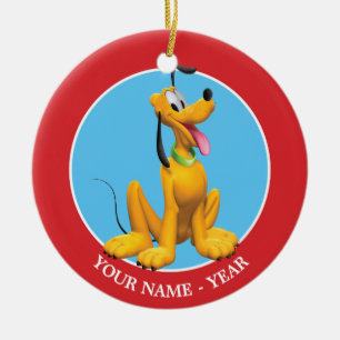Pluto   Pluto Sitting Add Your Name Ceramic Ornament