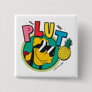 Pluto Retro Cool Summer Vibes 2 Inch Square Button
