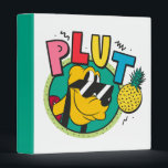 Pluto Retro Cool Summer Vibes Binder<br><div class="desc">Bring a splash of sunshine and retro flair to your daily routine with this eye-catching graphic! Featuring a playful, bold aesthetic inspired by classic 90s cartoons and pop art, this design showcases a cheerful Pluto rocking iconic shades alongside a tropical pineapple. With its bright primary colors—pink, red, yellow, and teal—and...</div>