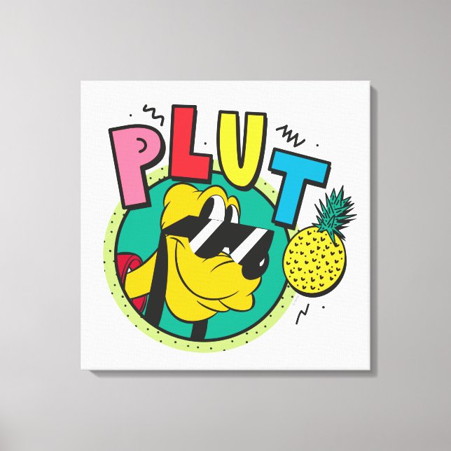 Pluto Retro Cool Summer Vibes Canvas Print (Front)