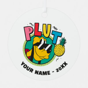 Pluto Retro Cool Summer Vibes Metal Ornament