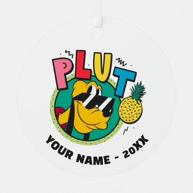 Pluto Retro Cool Summer Vibes Metal Ornament (Front)
