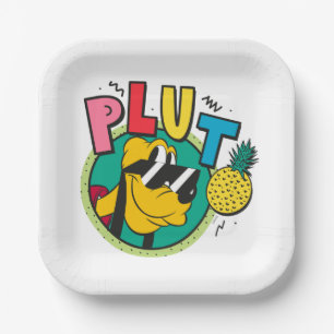 Pluto Retro Cool Summer Vibes Paper Plate