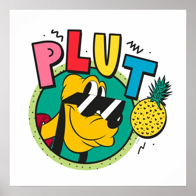 Pluto Retro Cool Summer Vibes Poster (Front)