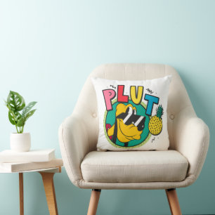 Pluto Retro Cool Summer Vibes Throw Pillow