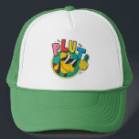 Pluto Retro Cool Summer Vibes Trucker Hat<br><div class="desc">Bring a splash of sunshine and retro flair to your daily routine with this eye-catching graphic! Featuring a playful, bold aesthetic inspired by classic 90s cartoons and pop art, this design showcases a cheerful Pluto rocking iconic shades alongside a tropical pineapple. With its bright primary colors—pink, red, yellow, and teal—and...</div>