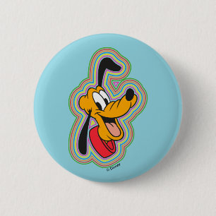 Pluto Retro Radiant Pop Art 2 Inch Round Button