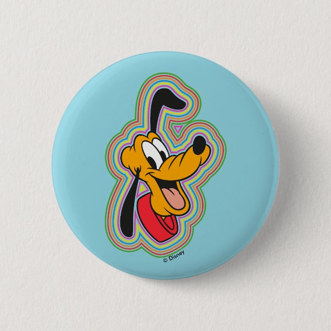 Pluto Retro Radiant Pop Art 2 Inch Round Button (Front)