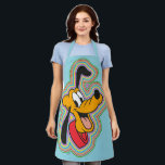 Pluto Retro Radiant Pop Art Apron<br><div class="desc">Add a burst of energy and color to your world with this vibrant, multi-layered graphic! Featuring a joyful Pluto surrounded by a mesmerizing rainbow of radiating outlines, this design perfectly blends classic animation charm with a bold, 70s-inspired psychedelic aesthetic. The concentric rings of electric blue, bright pink, sunny yellow, and...</div>