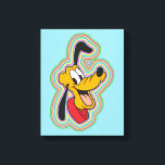 Pluto Retro Radiant Pop Art Canvas Print<br><div class="desc">Add a burst of energy and colour to your world with this vibrant, multi-layered graphic! Featuring a joyful Pluto surrounded by a mesmerizing rainbow of radiating outlines, this design perfectly blends classic animation charm with a bold, 70s-inspired psychedelic aesthetic. The concentric rings of electric blue, bright pink, sunny yellow, and...</div>