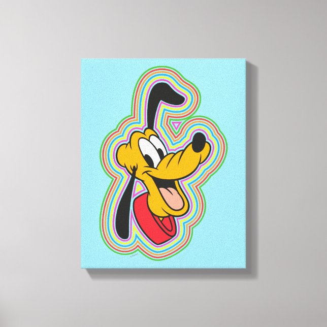Pluto Retro Radiant Pop Art Canvas Print (Front)