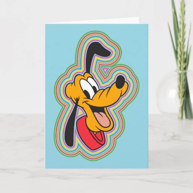 Pluto Retro Radiant Pop Art Card (Front)
