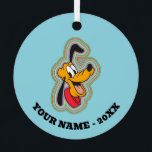 Pluto Retro Radiant Pop Art Metal Ornament<br><div class="desc">Add a burst of energy and color to your world with this vibrant, multi-layered graphic! Featuring a joyful Pluto surrounded by a mesmerizing rainbow of radiating outlines, this design perfectly blends classic animation charm with a bold, 70s-inspired psychedelic aesthetic. The concentric rings of electric blue, bright pink, sunny yellow, and...</div>