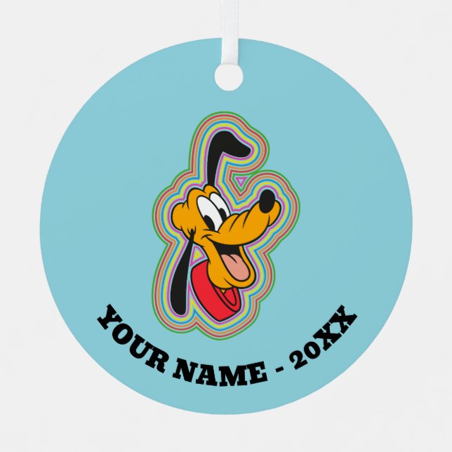 Pluto Retro Radiant Pop Art Metal Ornament (Front)