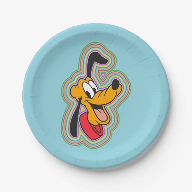 Pluto Retro Radiant Pop Art Paper Plate (Front)