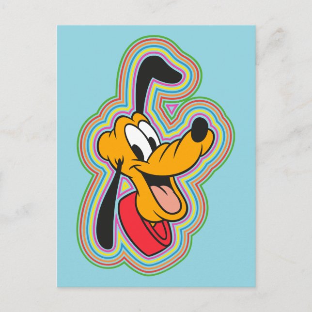 Pluto Retro Radiant Pop Art Postcard (Front)