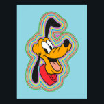 Pluto Retro Radiant Pop Art Poster<br><div class="desc">Add a burst of energy and colour to your world with this vibrant, multi-layered graphic! Featuring a joyful Pluto surrounded by a mesmerizing rainbow of radiating outlines, this design perfectly blends classic animation charm with a bold, 70s-inspired psychedelic aesthetic. The concentric rings of electric blue, bright pink, sunny yellow, and...</div>