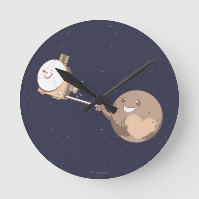 Pluto Selfie Round Clock (Front)