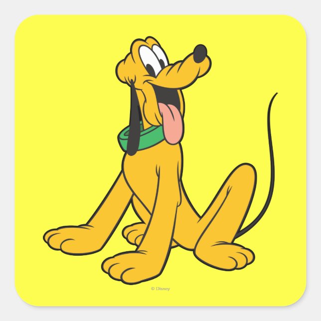 Pluto | Sitting Square Sticker (Front)