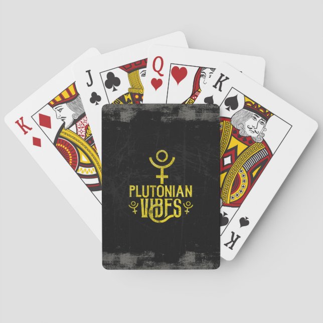 Plutonian Vibes Scorpio Astrology Zodiac Pluto Playing Cards (Back)