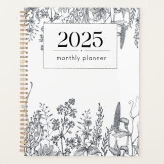 Plutôt Floral Line Art Monthly 2025 Planner