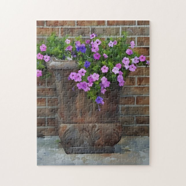 Plutôt Pansy Flowers Planter Floral Puzzle (Vertical)
