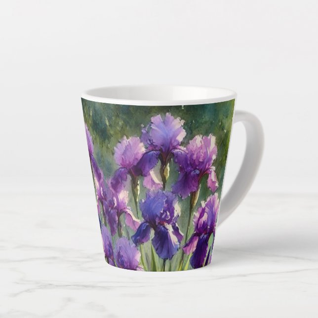Plutôt Purple Irises Café Floral / Latte Mug (Angle droit)