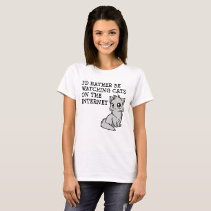 Plutôt Regarder T-Shirt Drôle de Chats