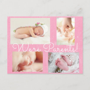 Plutôt rose Faire-part de naissance "Nous sommes p