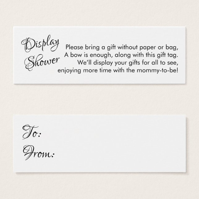 Plutôt Sans Enveloppement Baby shower Mini Carte C (Devant & derrière)