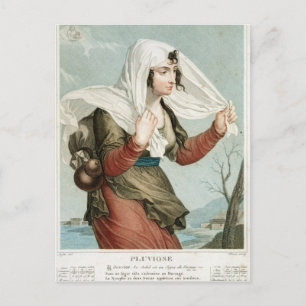 Pluviose fifth month of the Republican Postcard